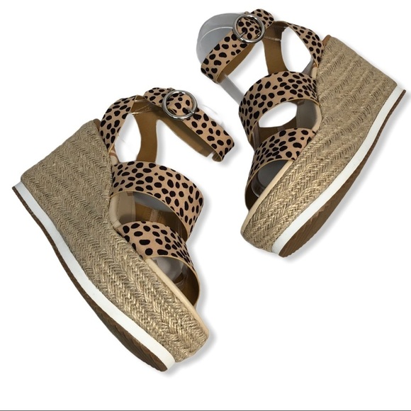 DV8 Cheetah Espadrille Wedge Sandals - Picture 7 of 8